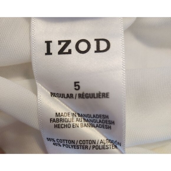 Izod White Boys Button-Up Dress Shirts Regular Fit Sizes 5 & 6 55% Cotton 45% Po - Picture 3 of 14